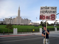 protesting in front of the Temple
