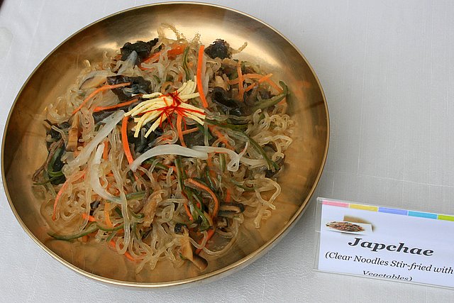 Japchae - clear noodles stir-fried with vegetables
