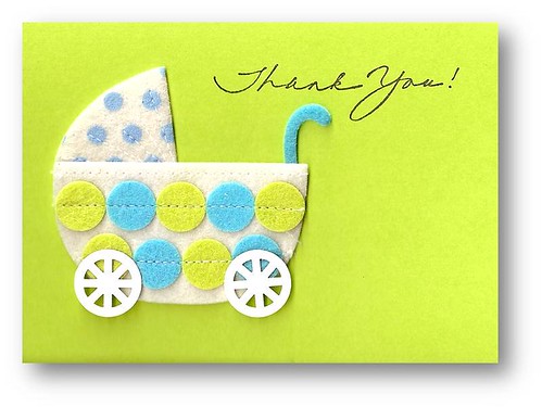 handmade thank you card designs. Baby Buggy Thank You Card