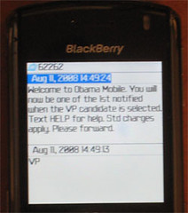 Notification of Obama VP Pick via Text #2