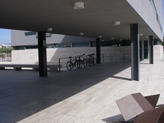 Bicicletas estacionadas junto à biblioteca da FCT