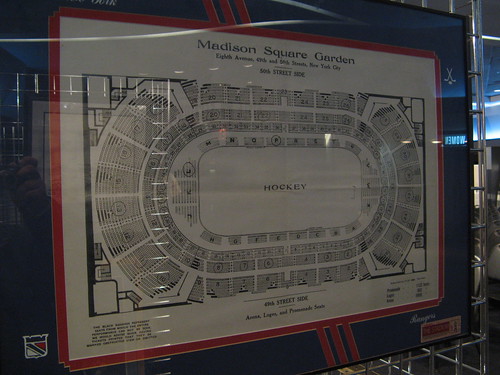 Seating plan from the 50th Street Madison Square Garden on display at 