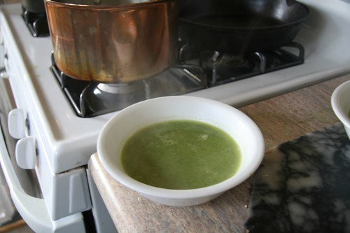 Green Garlic and Spinach soup