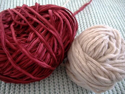 step by step contrast yarn