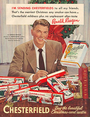 Chesterfield cigarettes ad with Ronald Reagan par Joan Thewlis