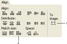 Using the align panel to make two objects the same size.