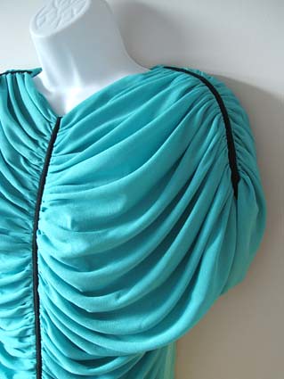 vintage turquoise blue drape top
