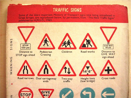 Traffic Signs key from the reverse of the maps