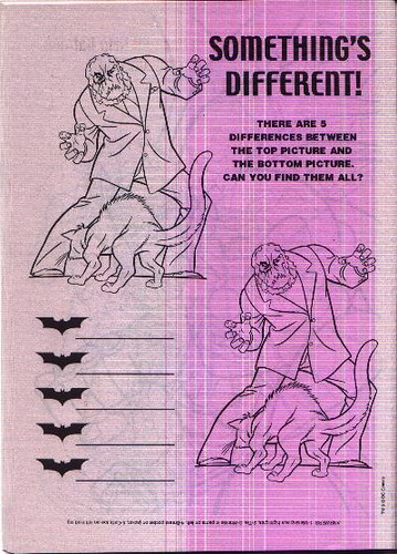Puzzle page featuring the Scarecrow from The Knight Returns coloring book