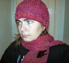 Pink hat and scarf
