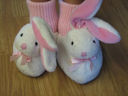 M's bunny slippers