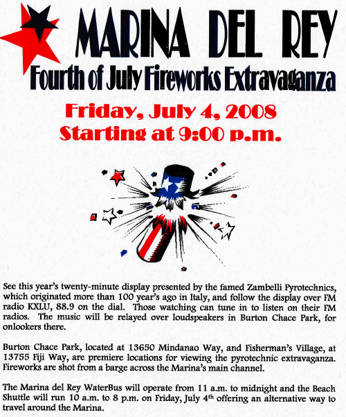 4th of July 2008 fireworks Marina Del Rey