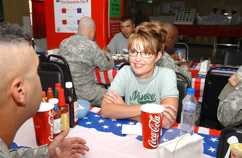 Sarah Palin with the military