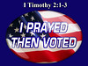 I Prayed Then Voted button