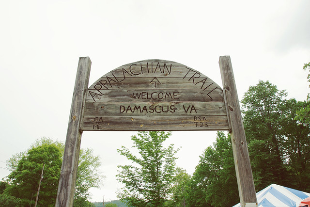 Appalachian Trail Sign in Damascus, VA @ Trail Days