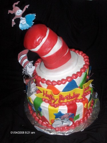 Cat in the Hat cake. wonky cake