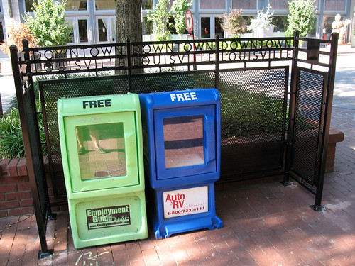 Downtown Louisville Newspaper Box Corral