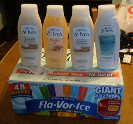 body wash and popsicles. oh yeah! I made $7.50 on this!
