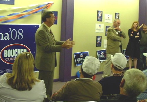Va. State Senator William Puckett speaks to the crowd at the opening of Obama's Tazewell Campaign Office - Sept. 25, 2008