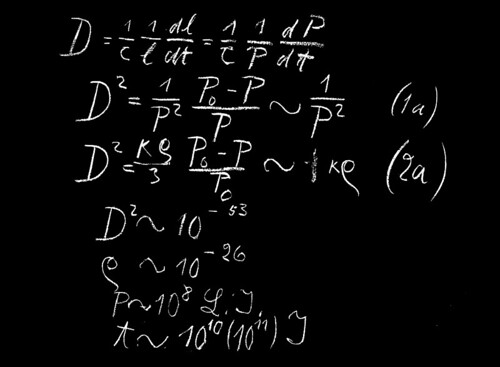 Blackboard drawing by Albert Einstein