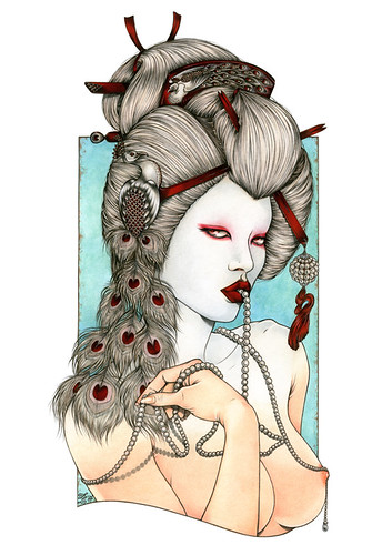 albino geisha drawing