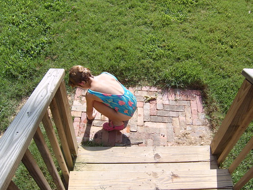 Abby at the steps