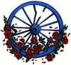 Grateful Dead wagon wheel and roses