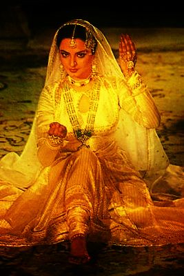 Evergreen Bollywood actress Rekha in her classic hit film Umrao Jaan