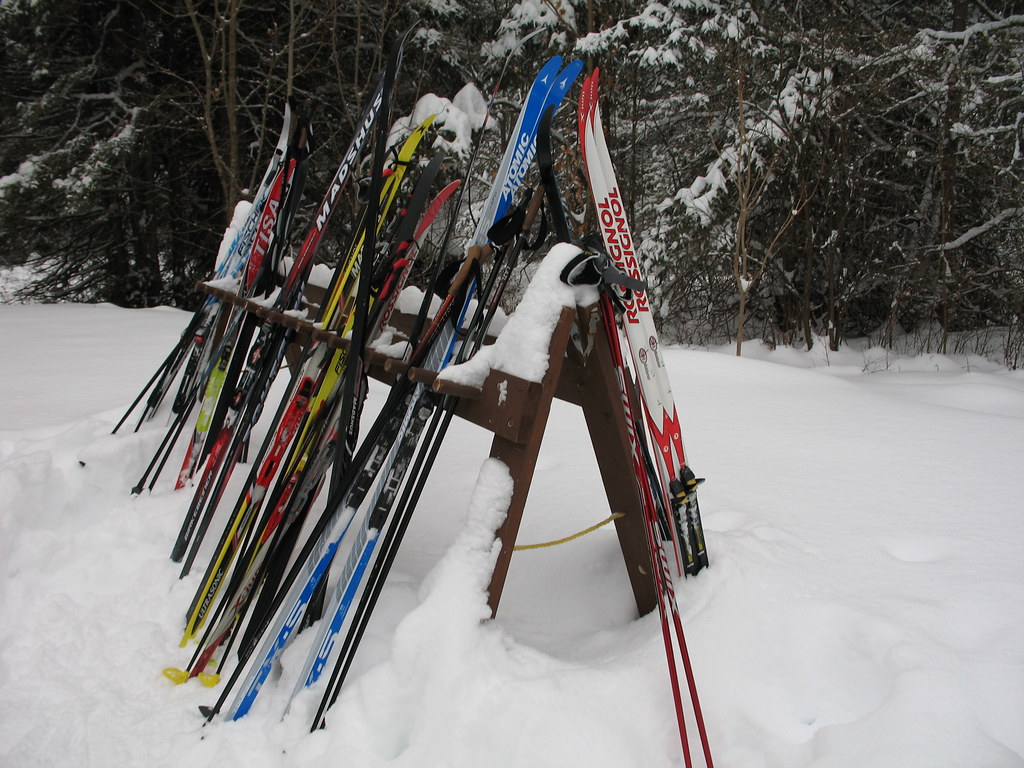 Ski rack outside Healey