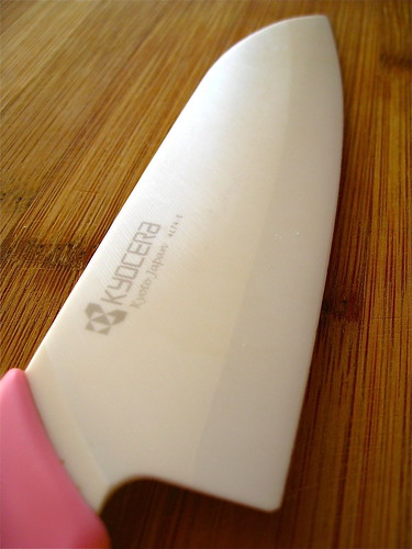 pink knife close up