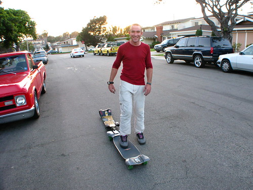 Testing the new skateboard and trailer setup in Redondo Beach, California, USA