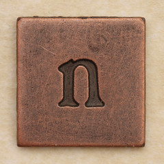 Copper Square Letter n