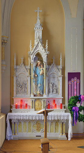Saint Bernard Roman Catholic Church, in Albers, Illinois, USA - Mary's altar