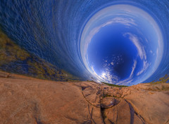 Stereographic Panorama from Les Escoumins, Quebec, Canada