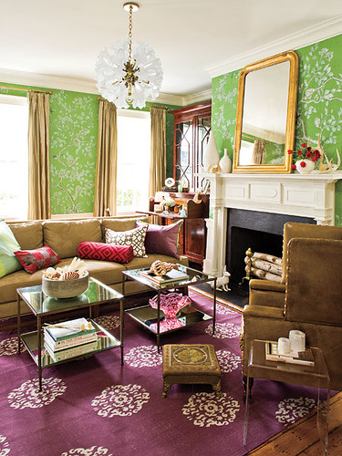 the estate of things chooses southern living purple & green room