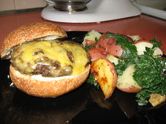 One Local Summer wk1: Yak Burger, Roasted Potatoes, Kale