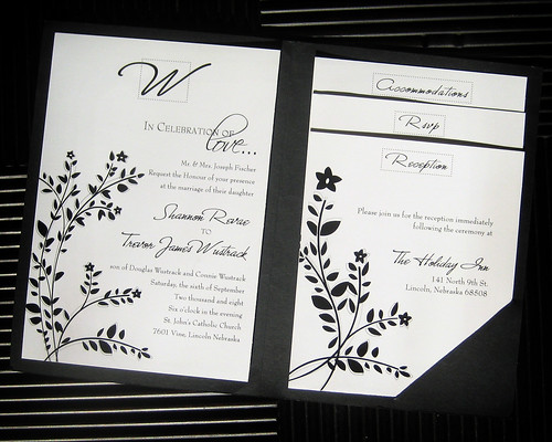 Wedding Invitation, Black and White floral Wedding Invitation, wedding cakes, flowers, invitation, photos, gowns, dresses