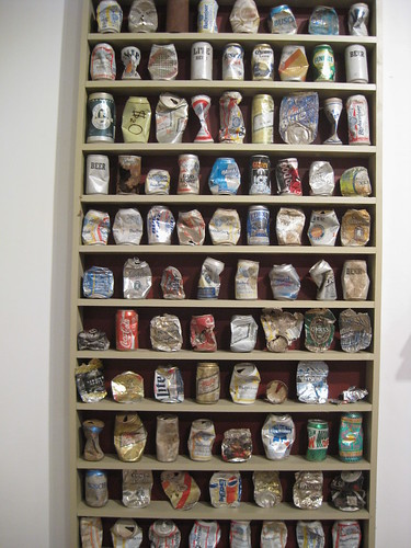 Brandon Joyce, photo of PaintCo's beer can collection