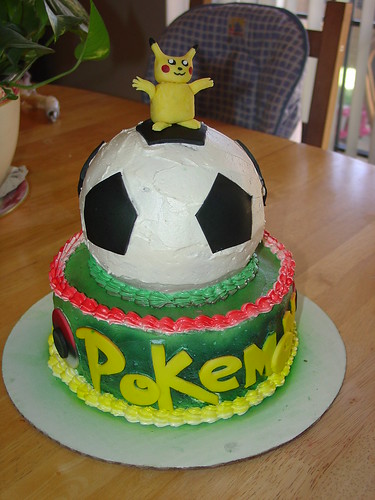 soccer ball cake. pokemon soccer ball cake