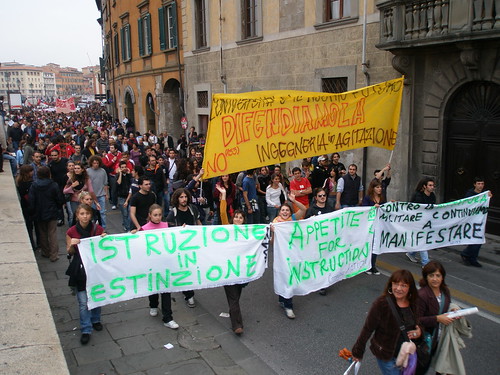 Pisa, Manifestazione 23 ottobre 2008