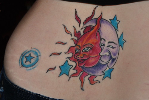 norcal star tattoo. Sun moon star tattoos