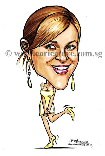 Celebrity caricatures - Reese Witherspoon colour watermark