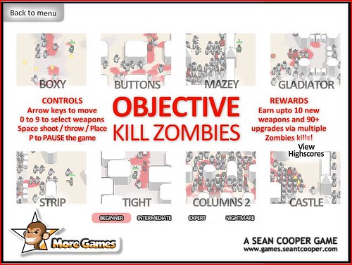 Graphic showing Objective Kill Zombies game
