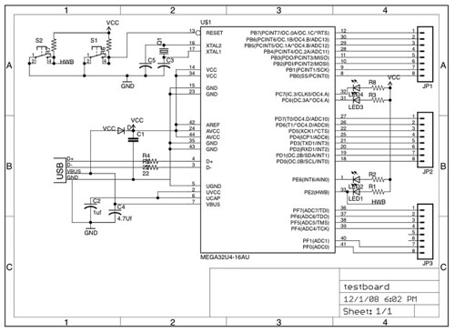 Schematic For Test Board