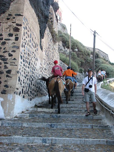 騎著驢道上山的遊客 (1)