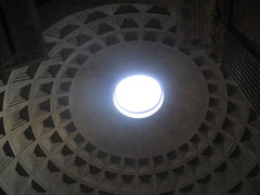 There's a hole in the ceiling of the Pantheon and several drains in the floor for when it rains