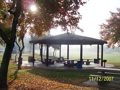 the gazebo at Roeding Heights park, venue for Lance's Surprise Party and 9th Birthday celebration