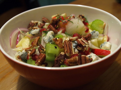 apple, fennel, pomegranate, blue cheese, and toasted walnuts