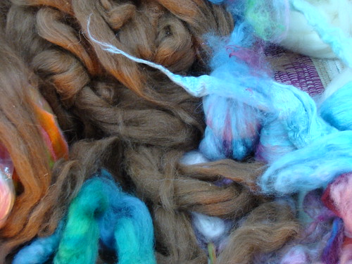 Kirsty Hall, photograph of mixed fibres for spinning