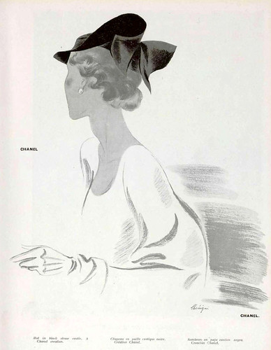 Chanel hat from 1935 made with exotic straw